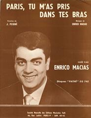 cover: Paris, tu m'as pris dans tes bras, Enrico Macias