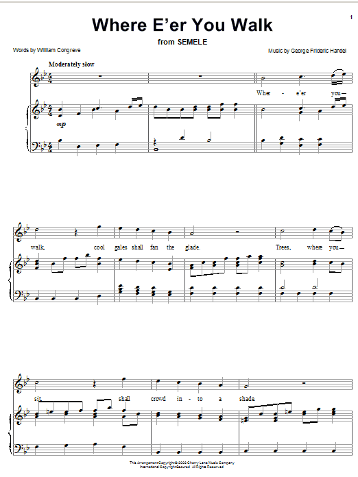 Product gallery: Page 1 of 1 Where E'er You Walk (Handel), William Congreve