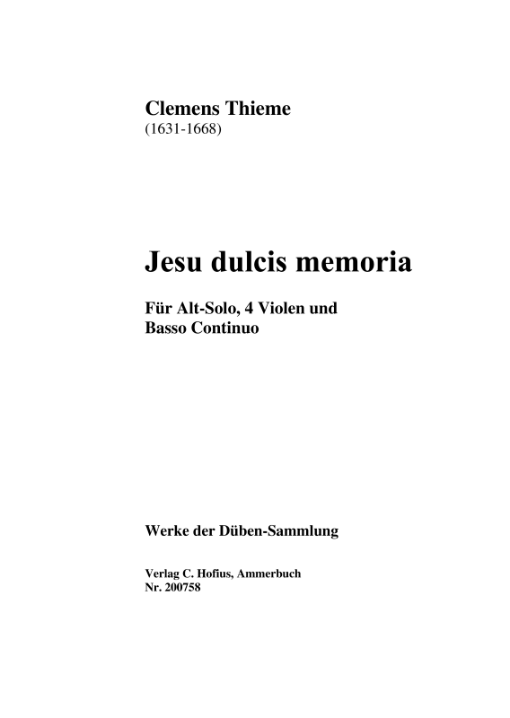 Produktbild zu: Jesu dulcis memoria