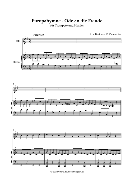 Product picture to: Europhymne - Ode an die FreudeLudwig van Beethoven