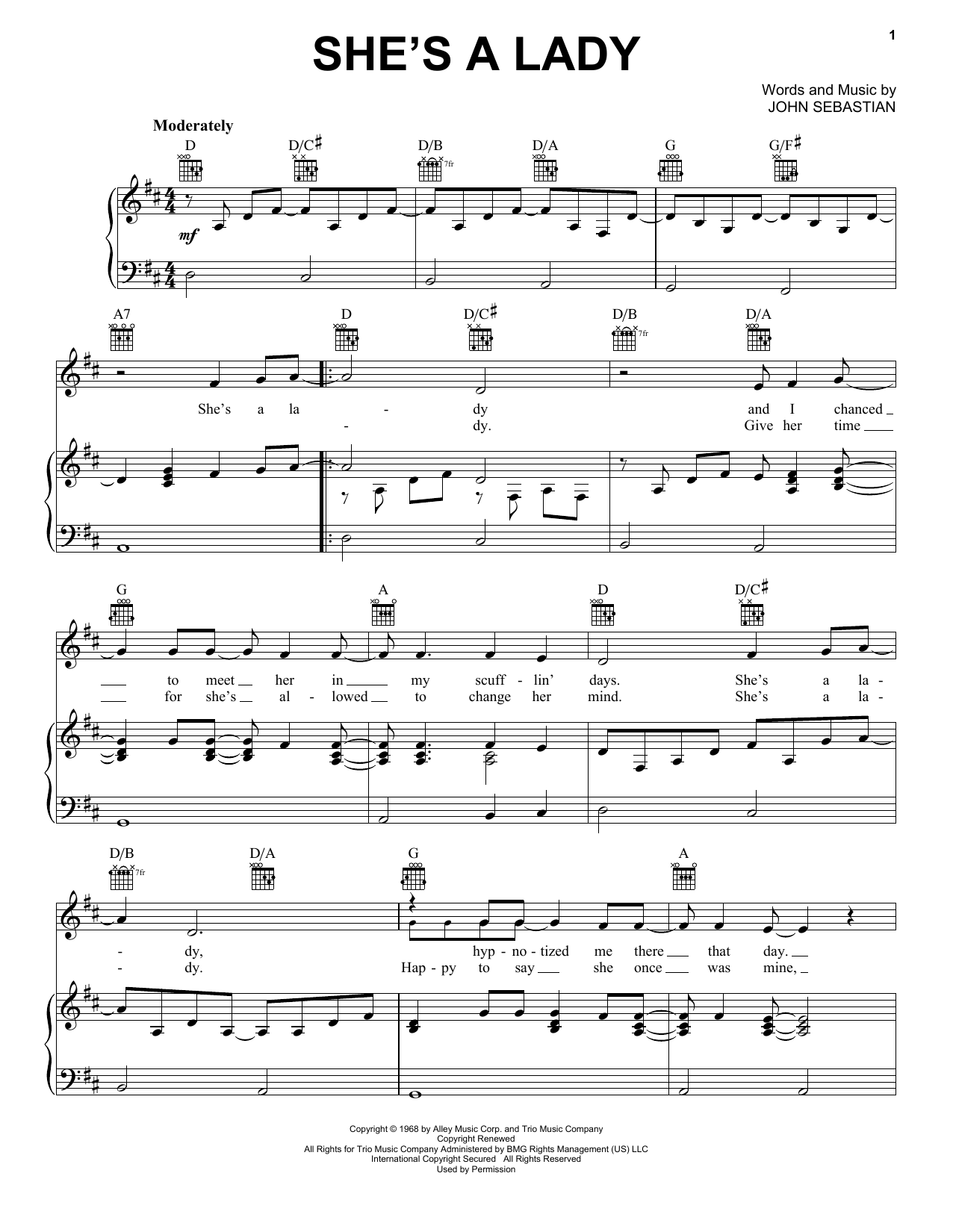 Produktgalerie: Seite 1 von 1 She's A Lady, John Sebastian, Gesang, Gitarre, Klavier