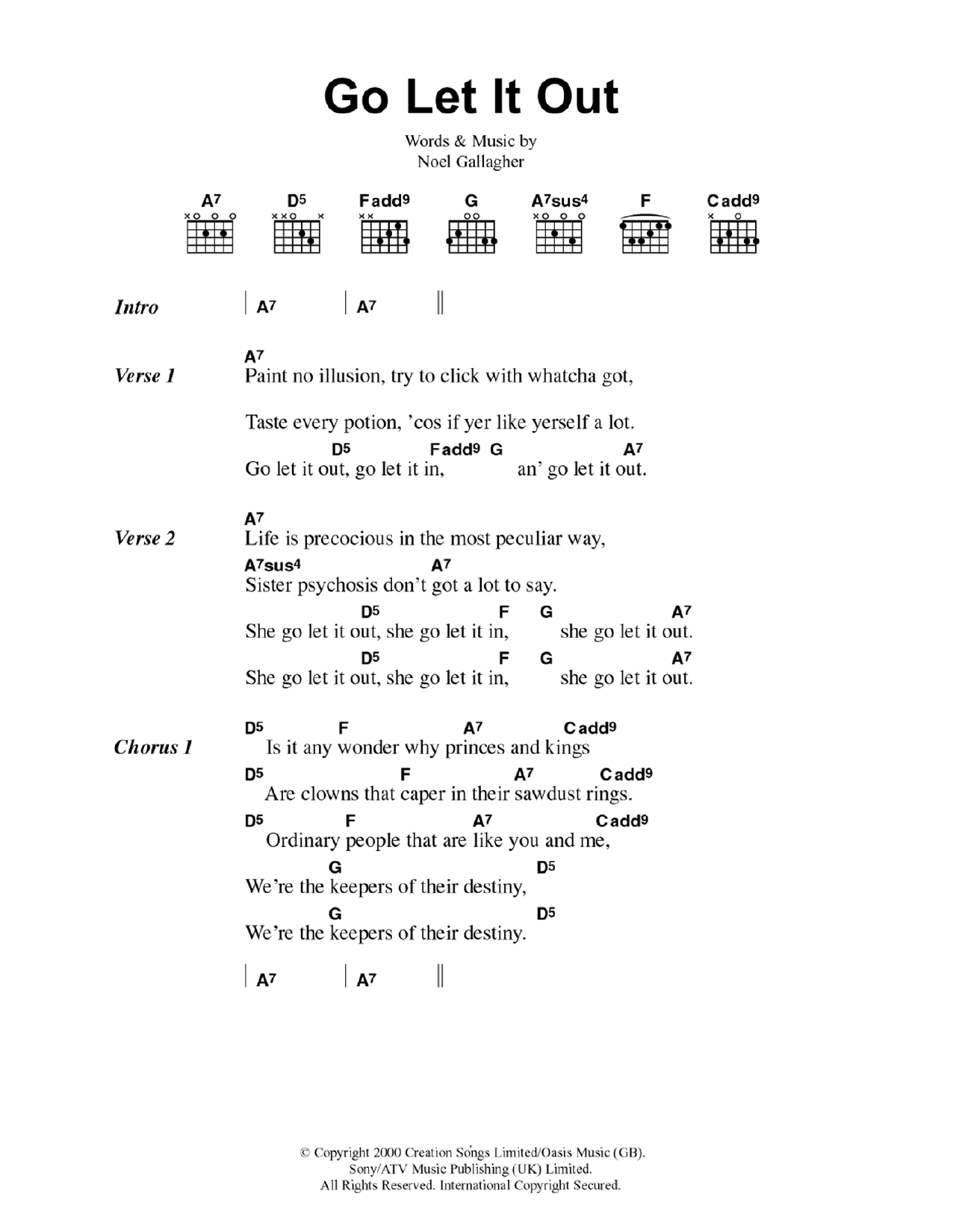 Produktgalerie: Seite 1 von 1 Go Let It Out, Oasis, Gitarre