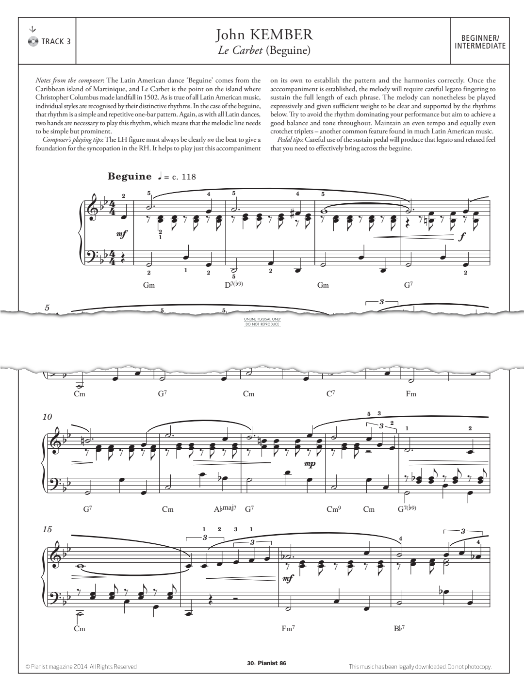 Produktgalerie: Seite 1 von 1 Le Carbet (Beguine), John Kember, Klavier