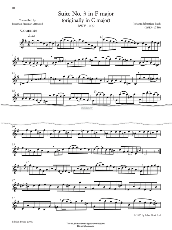 Produktgalerie: Seite 1 von 1 Suite No.3 in F Major BWV1009, Johann Sebastian Bach, Trompete