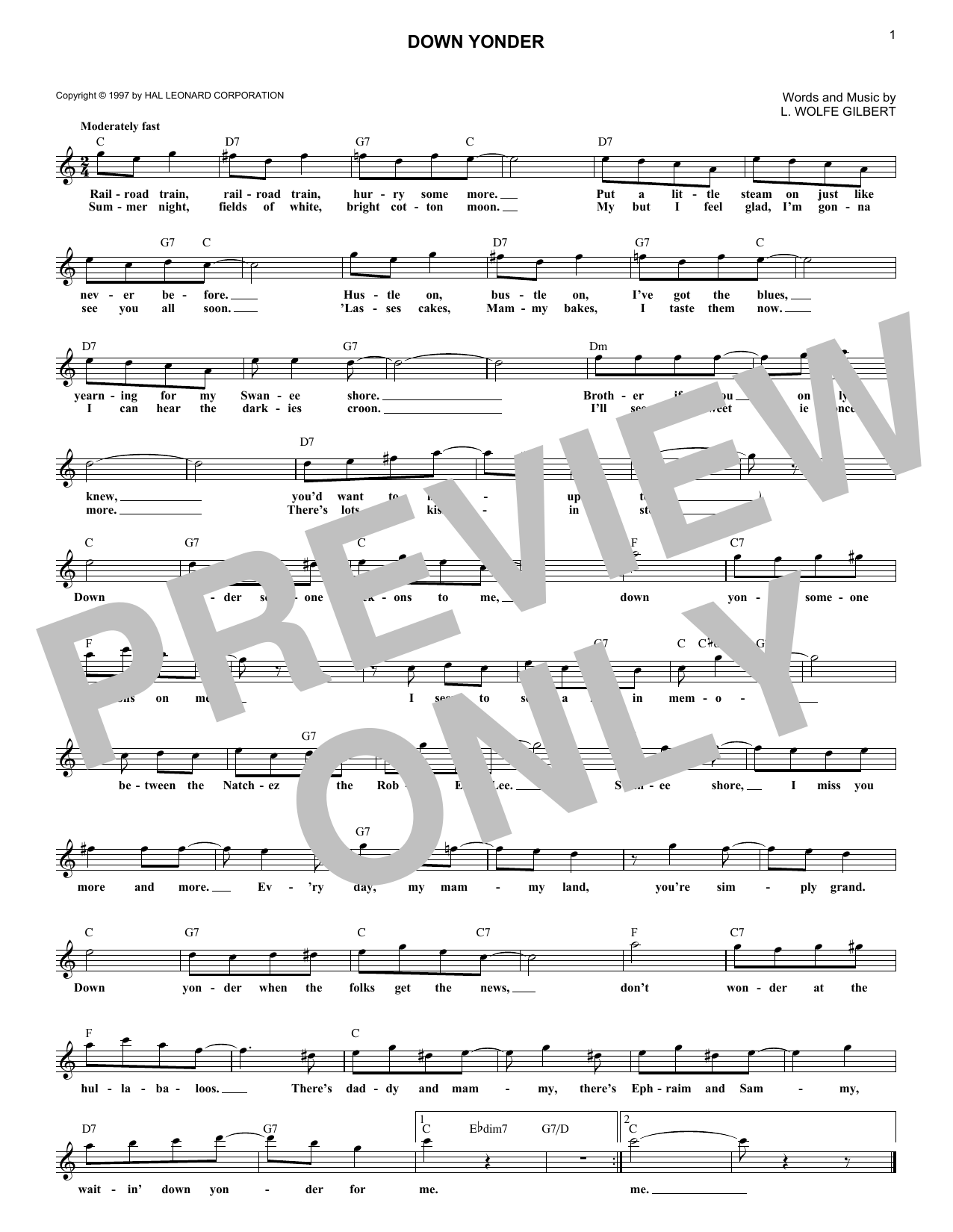 Product gallery: Page 1 of 1 Down Yonder, L. Wolfe Gilbert