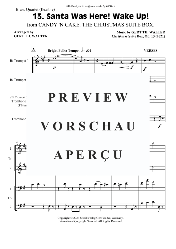 Produktgalerie: Seite 2 von 10 Santa Was Here! Wake Up!, , Blechbläser Quartett