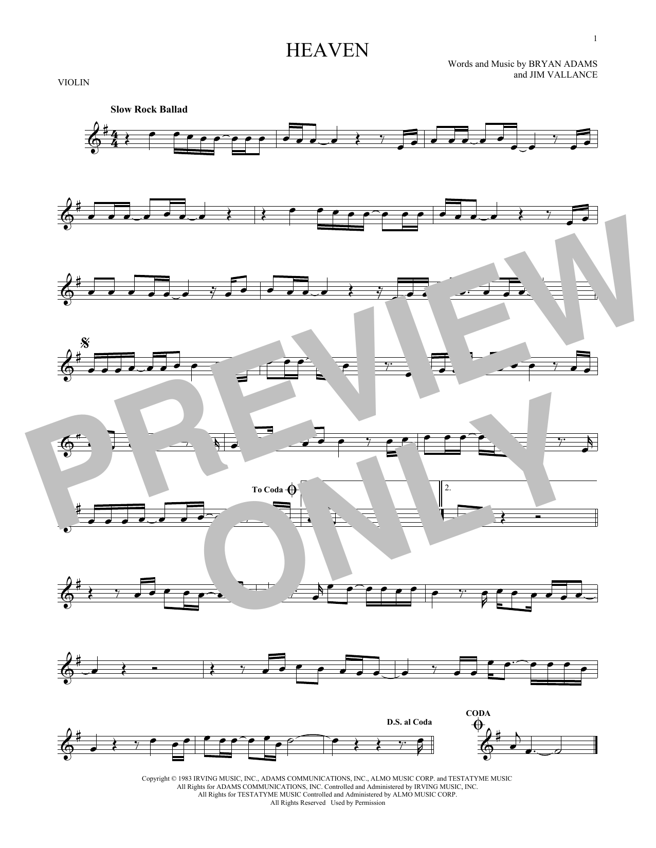 Product gallery: Page 1 of 1 Heaven, Bryan Adams