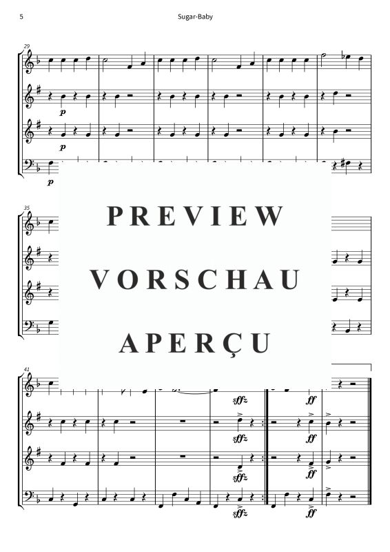 Product gallery: Page 7 of 11 Sugar-Baby, Peter Kraus, (Woodwind Quartet)