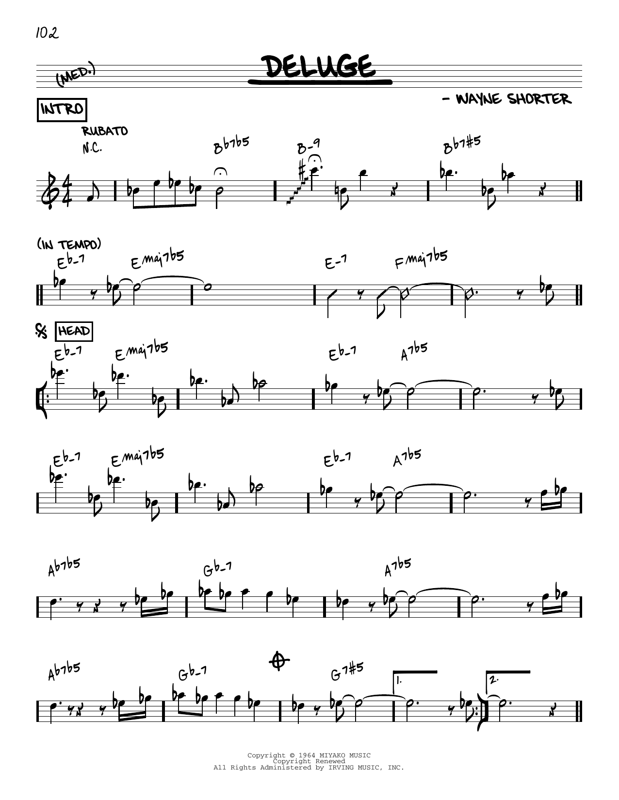 Produktbild zu:  Deluge [Reharmonized version] (arr. Jack Grassel) - Wayne Shorter