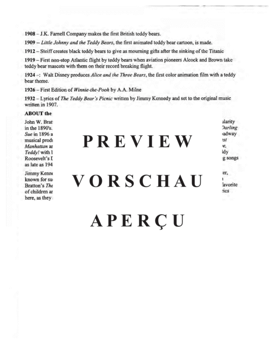 Produktgalerie: Seite 4 von 21 The Teddy Bear´s Picnic , , (Blechbläser Quintett)