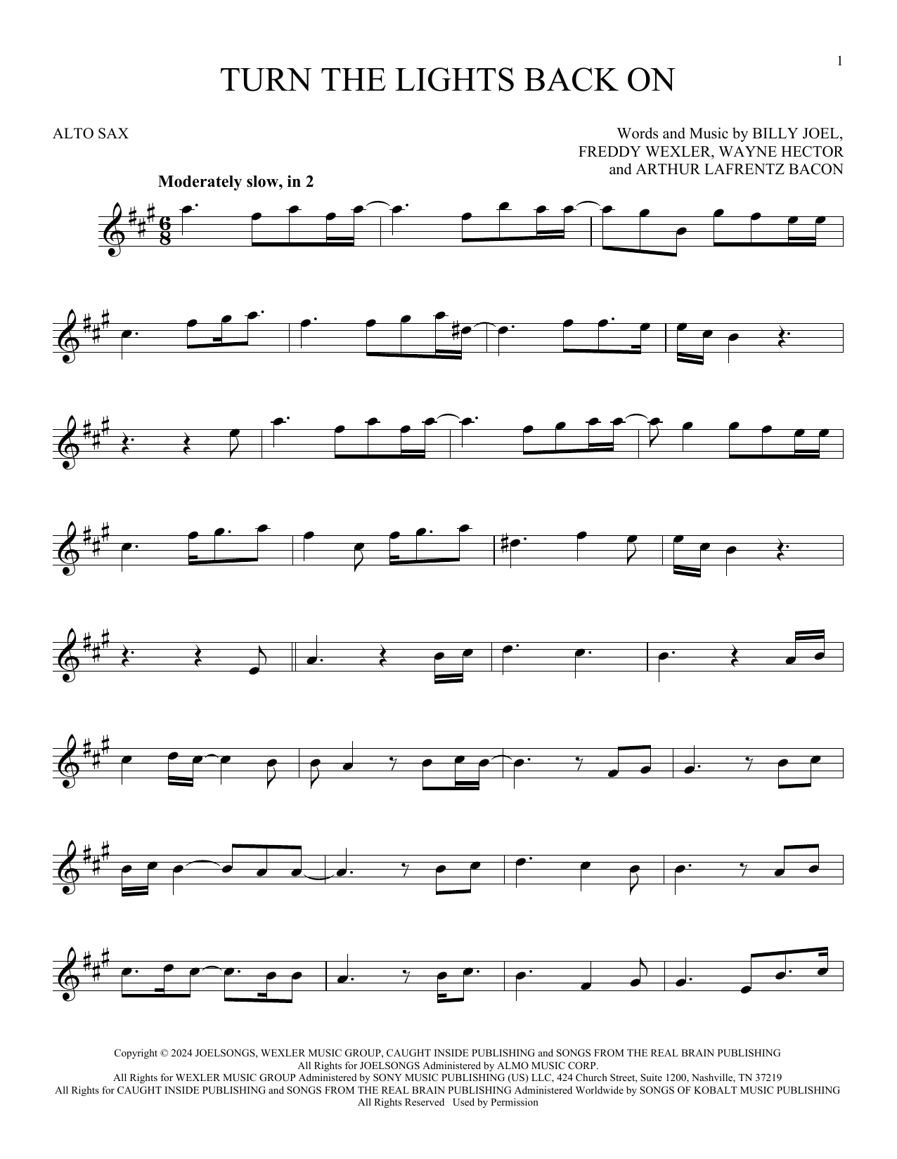 Product gallery: Page 1 of 1 Turn The Lights Back On, Billy Joel