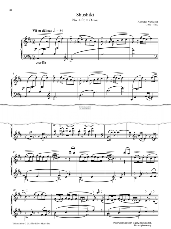 Produktgalerie: Seite 1 von 1 Shushiki No. 4 (from Dances), Komitas Vardapet, Klavier