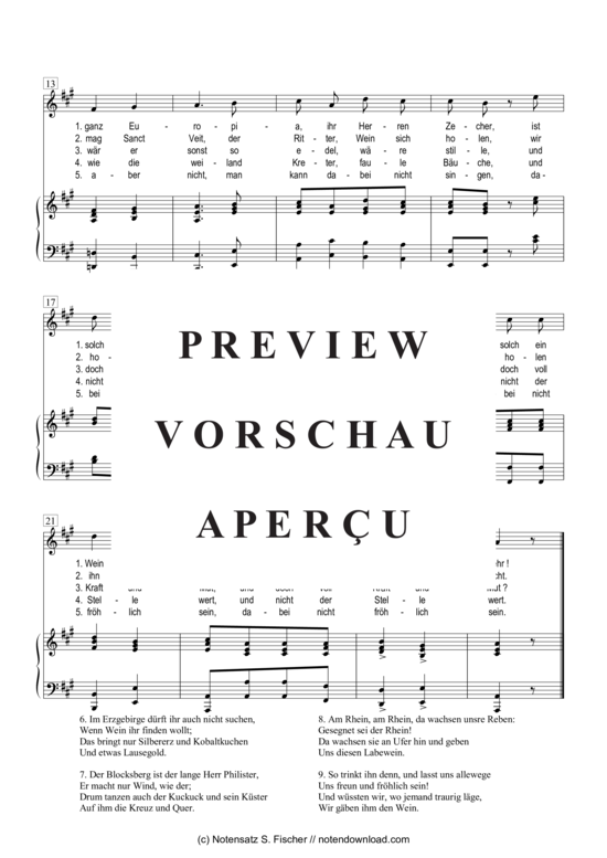 Produktgalerie: Seite 3 von 3 Rheinweinlied , , Klavier und Gesang