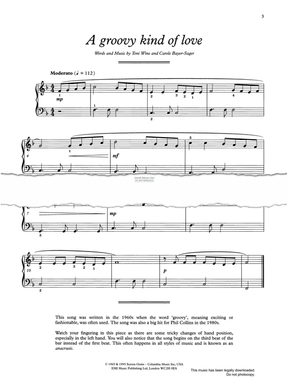 Produktgalerie: Seite 1 von 1 A Groovy Kind Of Love, Toni Wine, Klavier