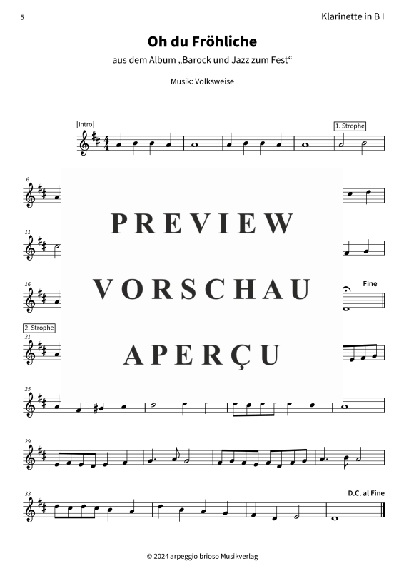 Product gallery: Page 7 of 8 Oh du Fröhliche - aus dem Album Barock und Jazz zum Fest, , (Duet 2x clarinet in Bb)