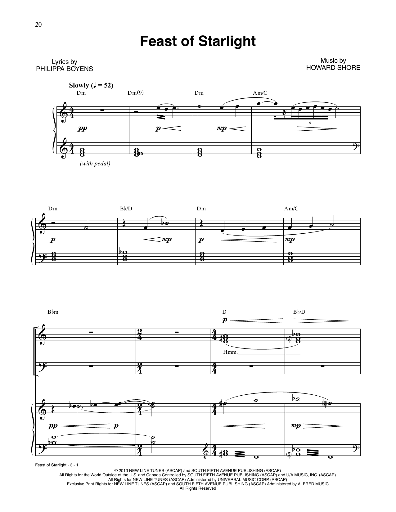Produktbild zu: Feast Of Starlight (from The Hobbit: The Desolation of Smaug)