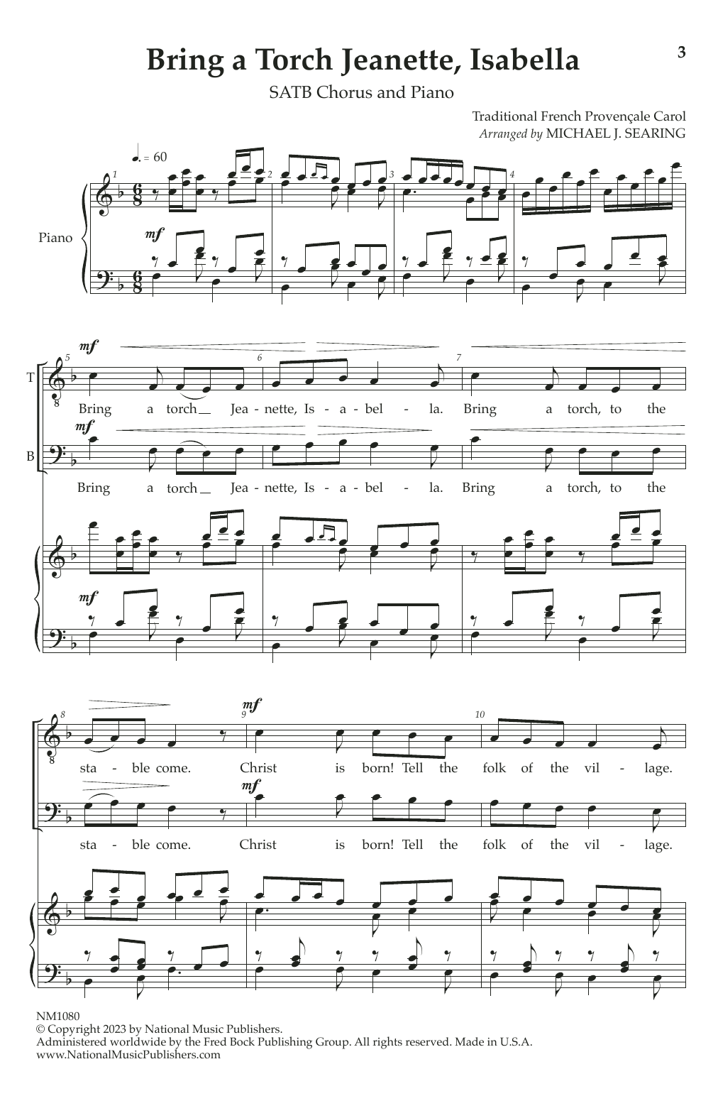 Produktbild zu: Bring a Torch, Jeanette, Isabella (arr. Michael J. Searing)