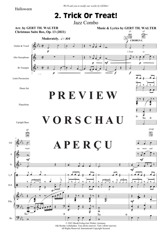 Produktgalerie: Seite 2 von 21 Trick Or Treat! , , (Jazz Combo Band + 2 Bläser)