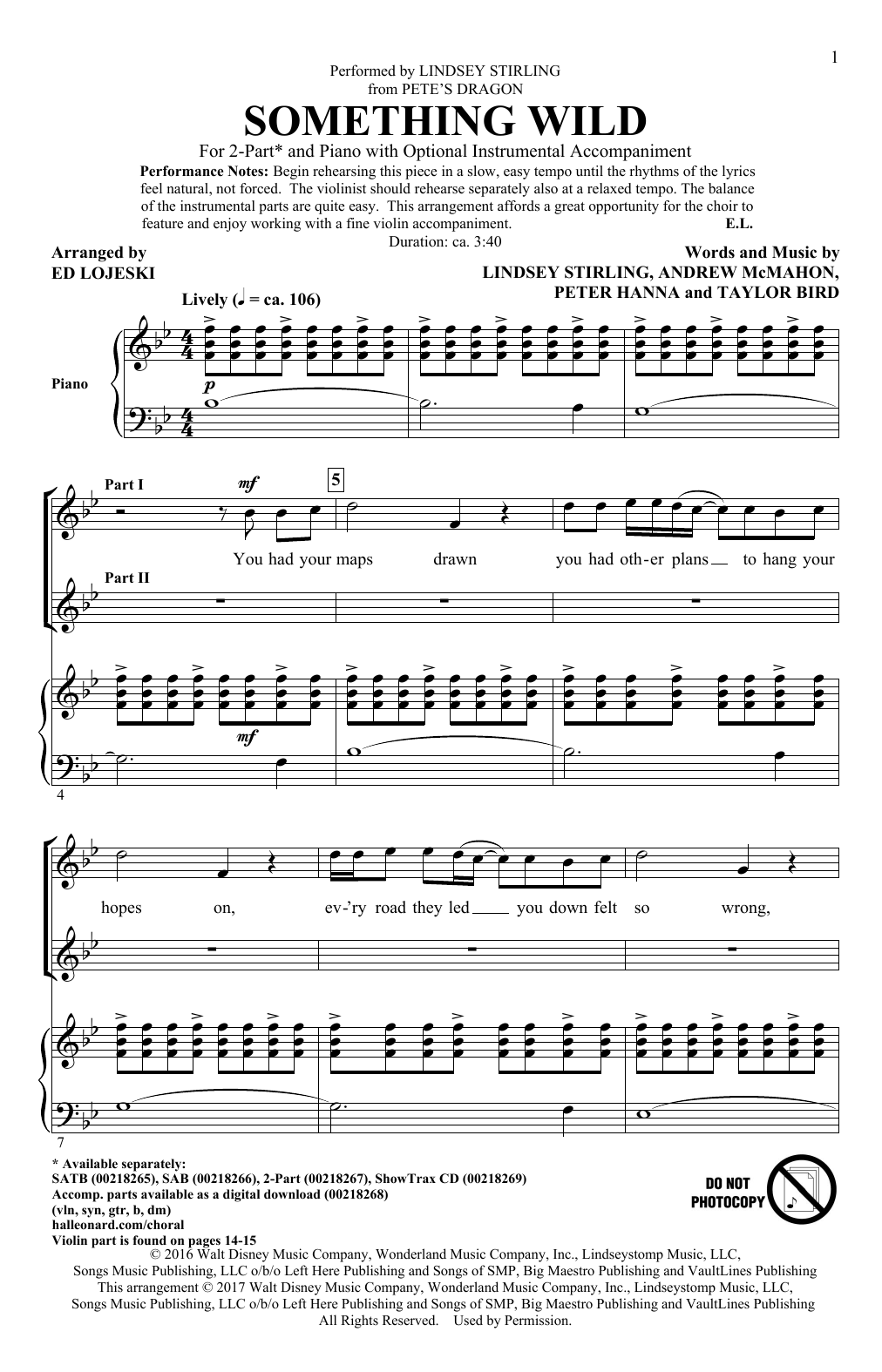 Product picture to: Something Wild (arr. Ed Lojeski)