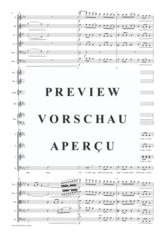 Produktgalerie: Seite 9 von 11 Carol of the Bells, , Gemischter Chor, Klavier und Kammerorchester