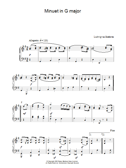 Product picture to: Minuet In G Major
