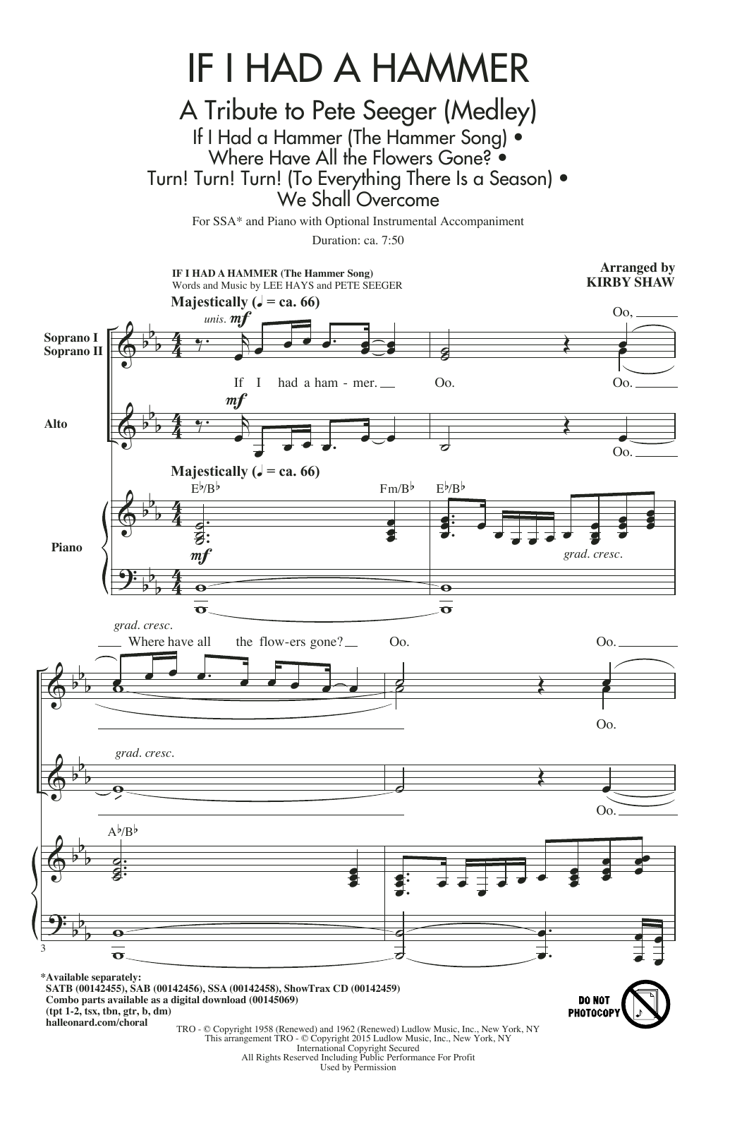 Produktgalerie: Seite 1 von 1 If I Had A Hammer (The Hammer Song), Kirby Shaw, Chor