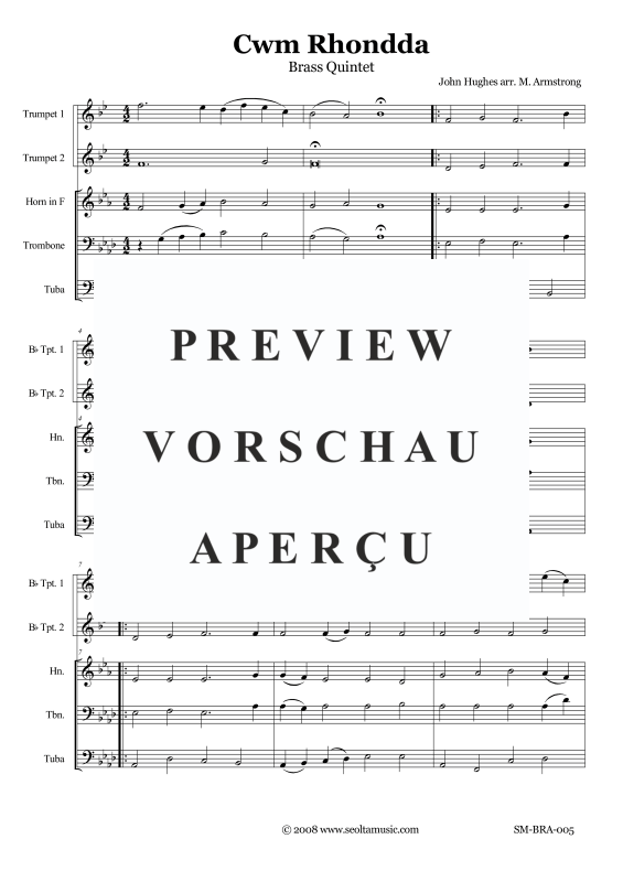 Product gallery: Page 6 of 11 Cwm Rhondda, , Brass Quintet