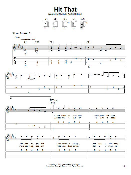 Produktgalerie: Seite 1 von 1 Hit That, The Offspring, Gitarre