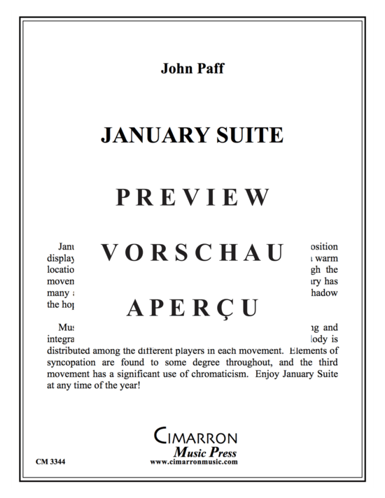 Produktgalerie: Seite 2 von 21 January Suite , , (Blechbläser Quintett)