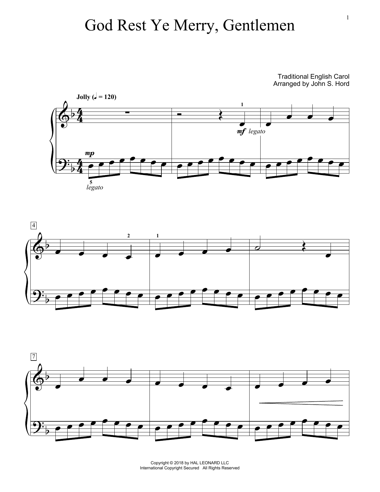 Product picture to: God Rest Ye Merry, Gentlemen (arr. John S. Hord)
