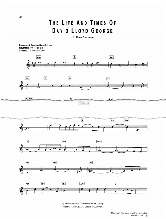 Produktgalerie: Seite 1 von 1 Chi Mai (The Life And Times Of David Lloyd George), Ennio Morricone, Keyboard