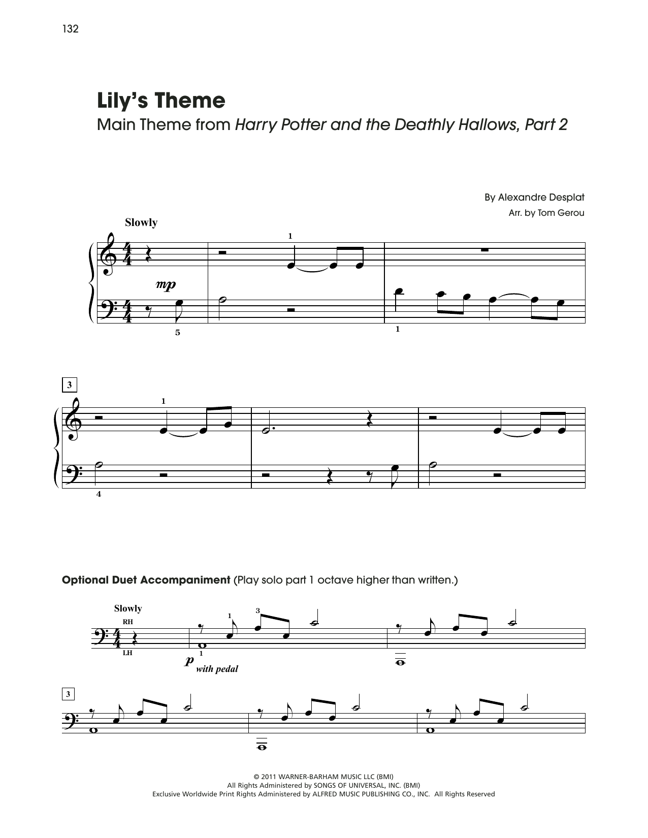 Product picture to: Lily's Theme (from Harry Potter) (arr. Tom Gerou)