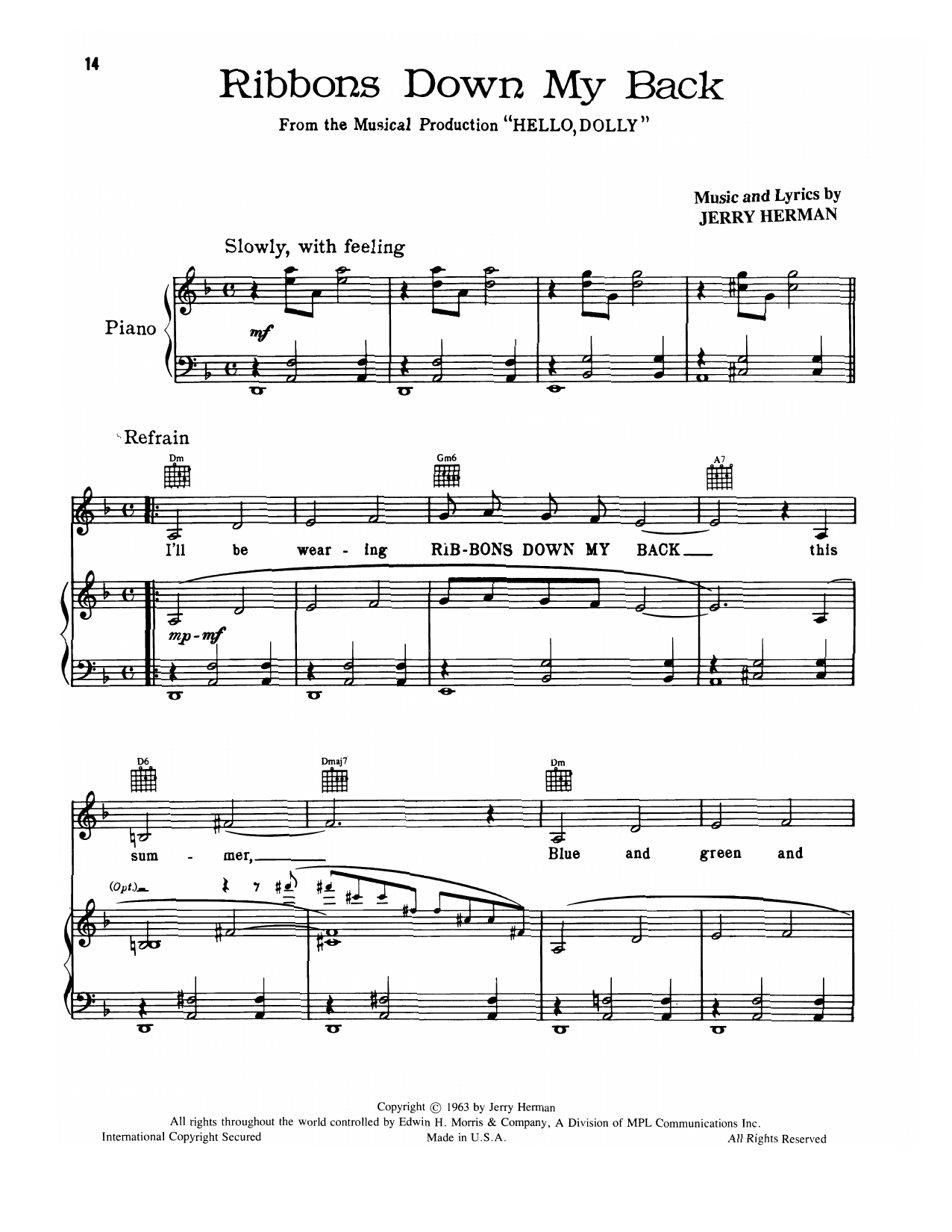 Produktbild zu: Ribbons Down My Back (from Hello, Dolly!)