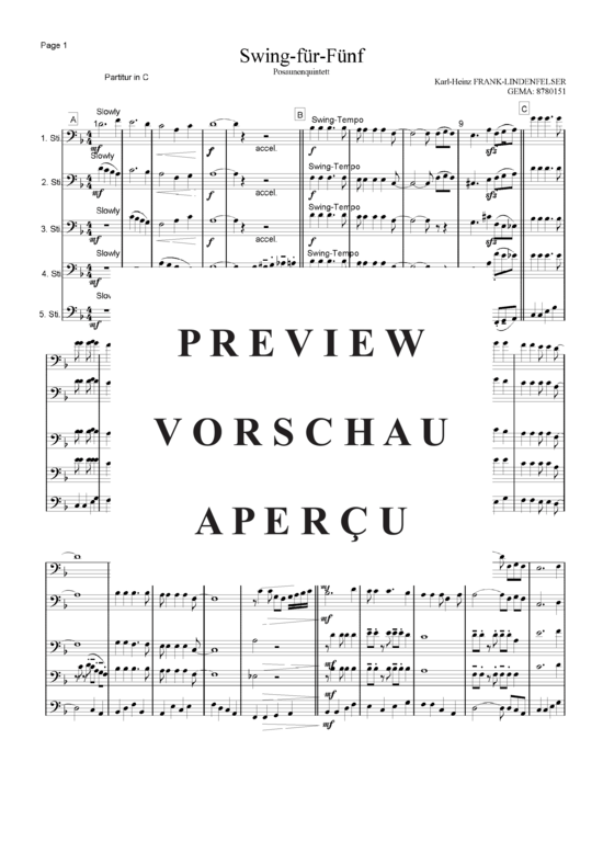 Produktbild zu: Swing für Fünf Karl-Heinz Frank-Lindenfelser