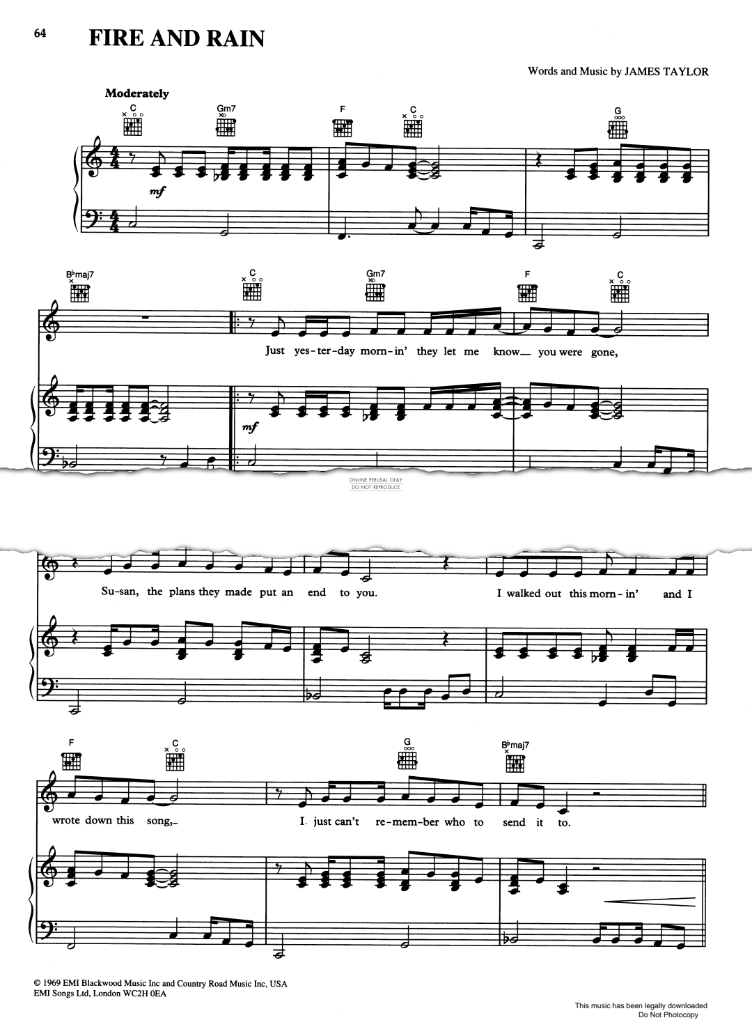 Product gallery: Page 1 of 1 Fire And Rain, James Taylor