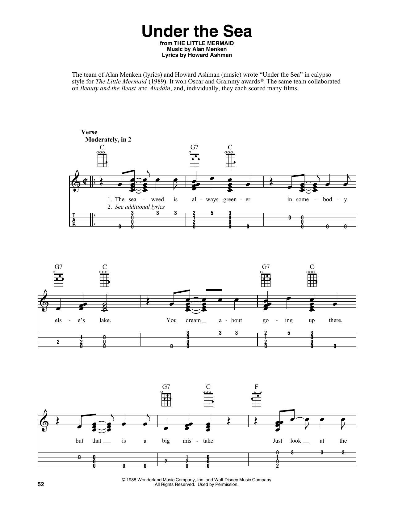 Product gallery: Page 1 of 1 Under The Sea (from The Little Mermaid) (arr. Fred Sokolow), Alan Menken & Howard Ashman