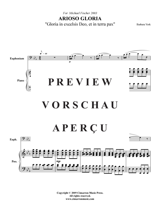 Product gallery: Page 2 of 8 Arioso Gloria , , (baritone/pos + piano)