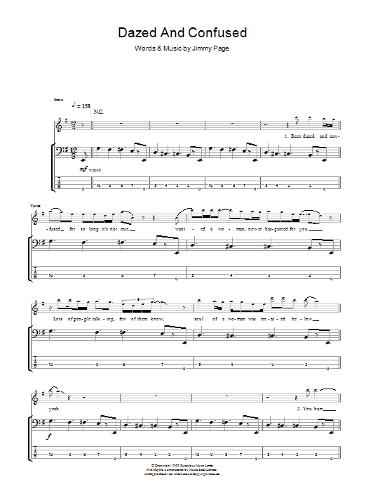 Produktgalerie: Seite 1 von 1 Dazed And Confused, Led Zeppelin, E-Bass