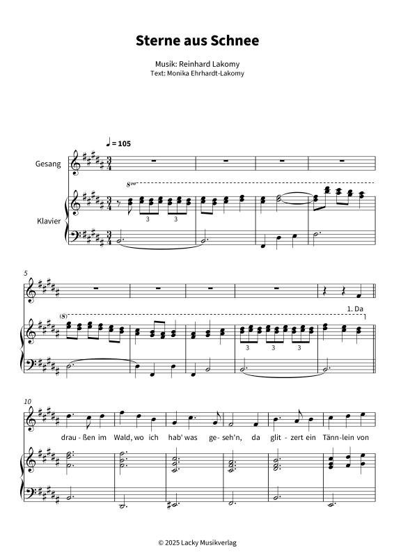 gallery: Sterne aus Schnee, , Gesang hoch und Klavier