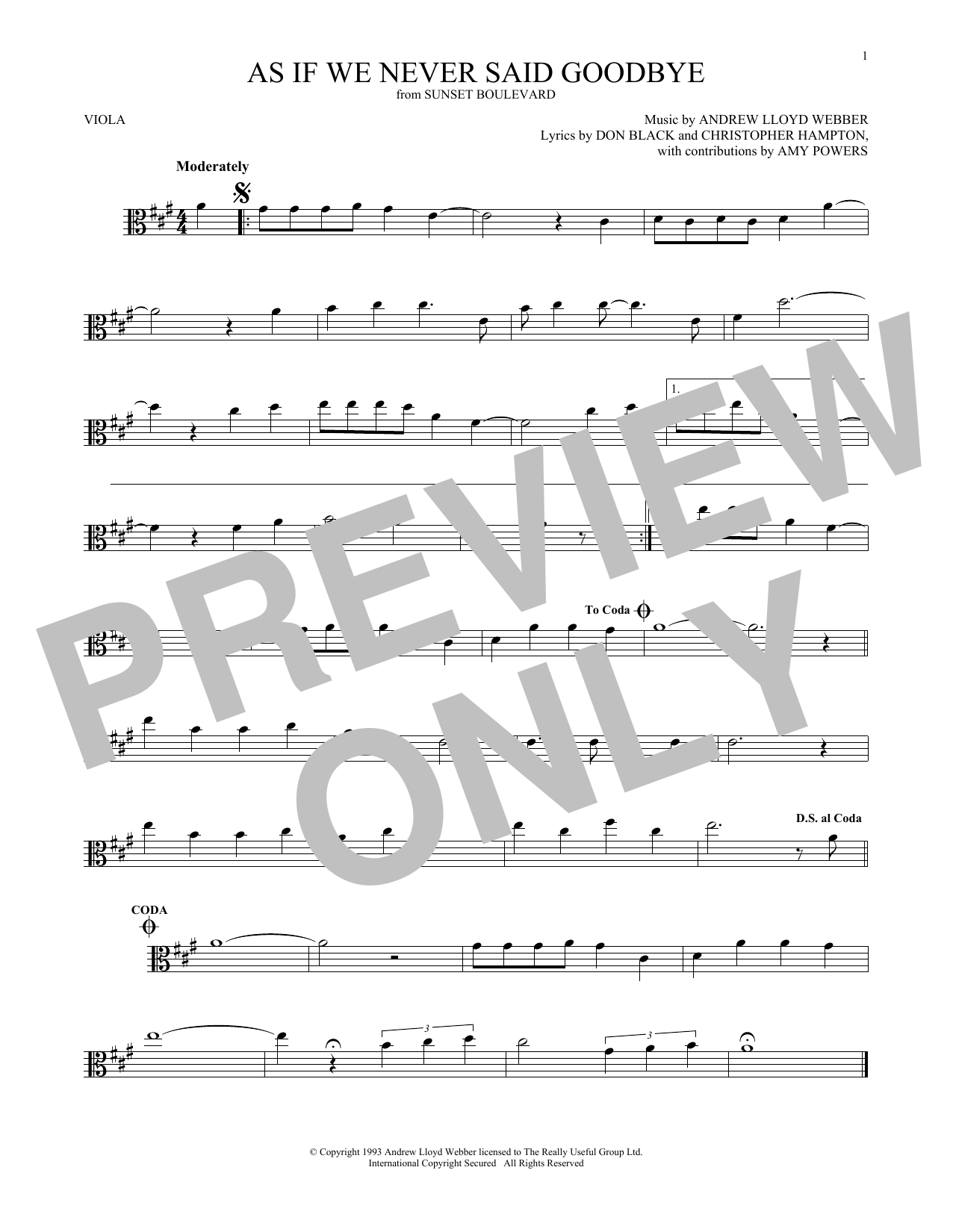 Product gallery: Page 1 of 1 As If We Never Said Goodbye (from Sunset Boulevard), Andrew Lloyd Webber