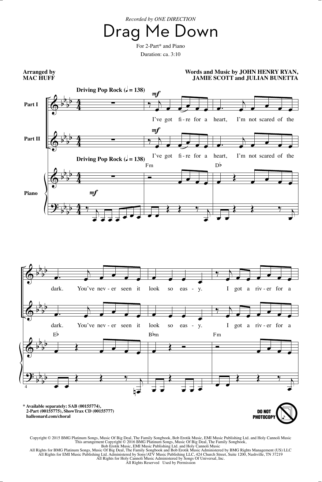 Product picture to: Drag Me Down (arr. Mac Huff)