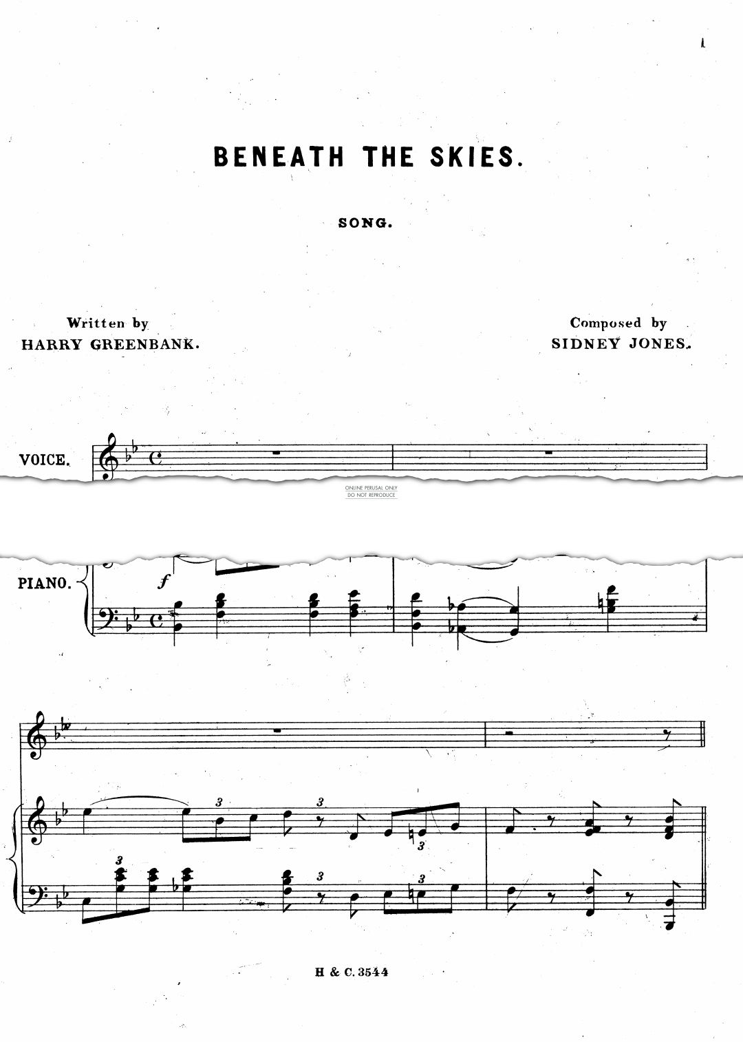 Produktgalerie: Seite 1 von 1 Beneath The Skies, Sidney Jones, Gesang, Klavier