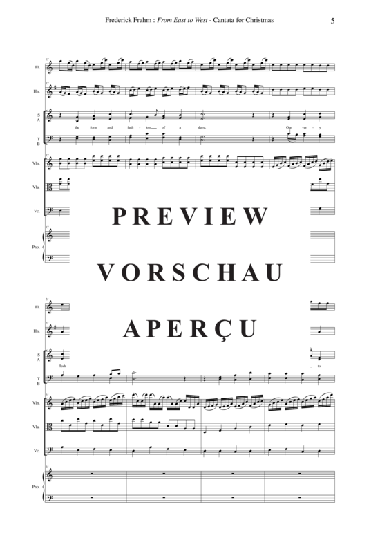 Product gallery: Page 6 of 21 From East to West (A Cantata for Christmas) , ,  (Soli mixed choir + chamber orchestra + piano)