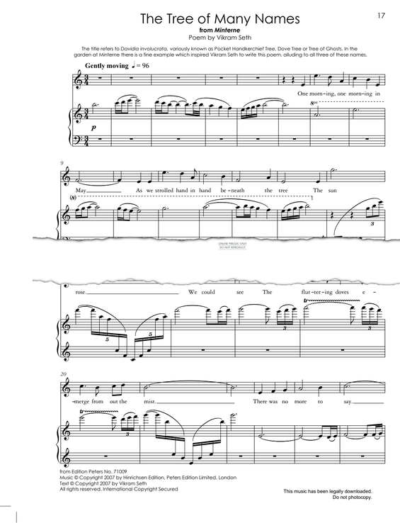 gallery: The Tree Of Many Names (from 'Minterne), Jonathan Dove, Gesang, Klavier