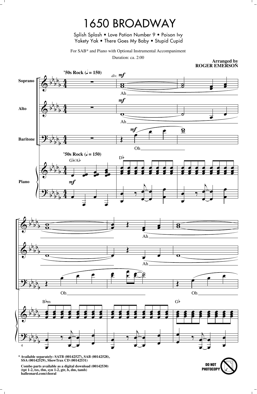 Produktgalerie: Seite 1 von 1 1650 Broadway (Medley), Roger Emerson, Chor