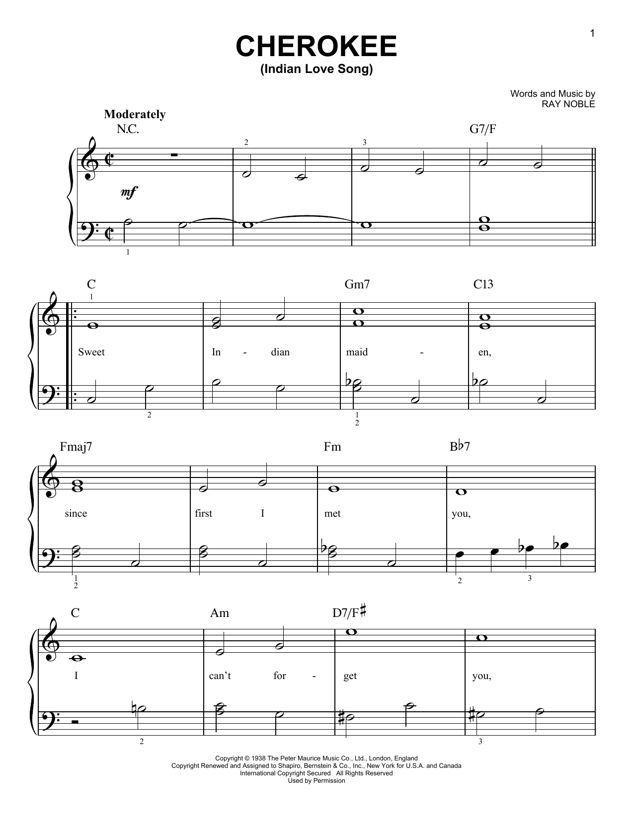 Produktbild zu: Cherokee (Indian Love Song)
