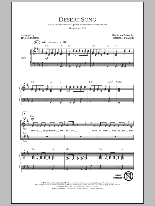 Produktgalerie: Seite 1 von 1 Desert Song (arr. Harold Ross), Brooke Fraser, Chor