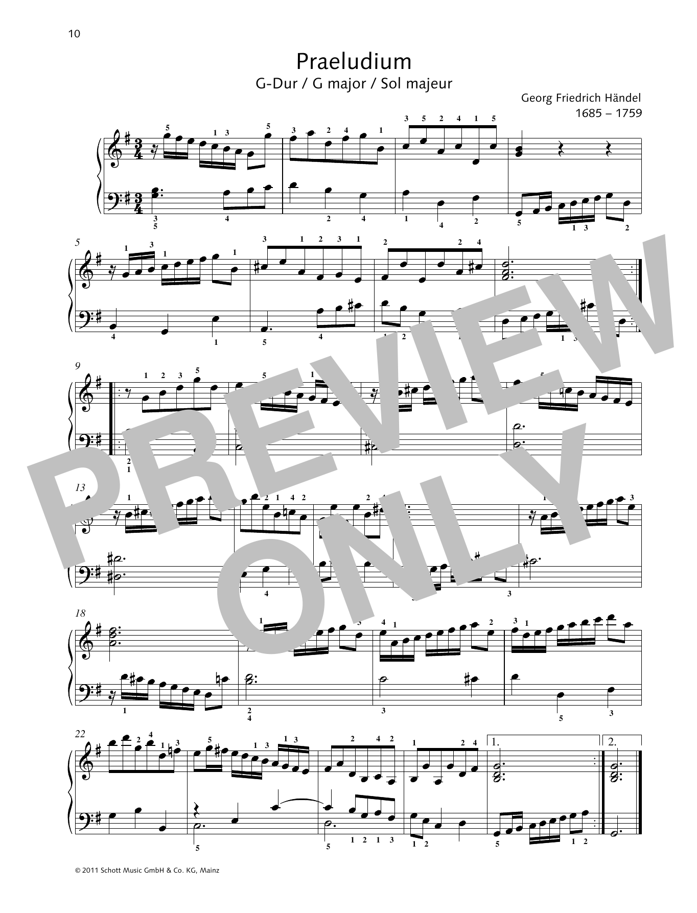 Product gallery: Page 1 of 1 Prelude G major, George Frideric Handel