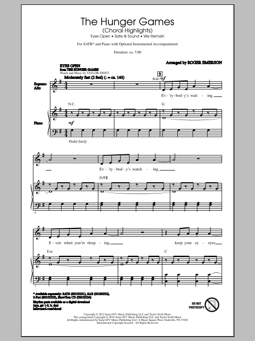 Produktgalerie: Seite 1 von 1 The Hunger Games (Choral Highlights), Roger Emerson, Chor