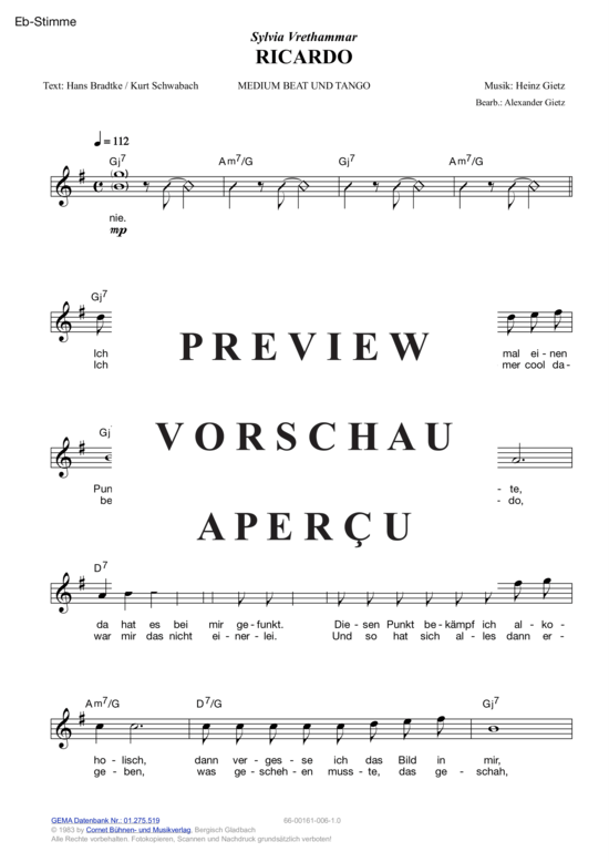 Produktgalerie: Seite 11 von 11 Ricardo , Vrethammar, Sylvia, (Melodie-Stimmen in C/B/Es)